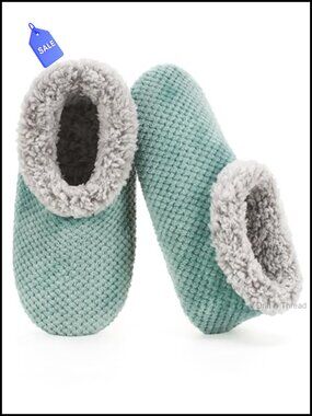 Women's Indoor Slippers with Fuzzy Sherpa Lining, Non Slip Soft Sole